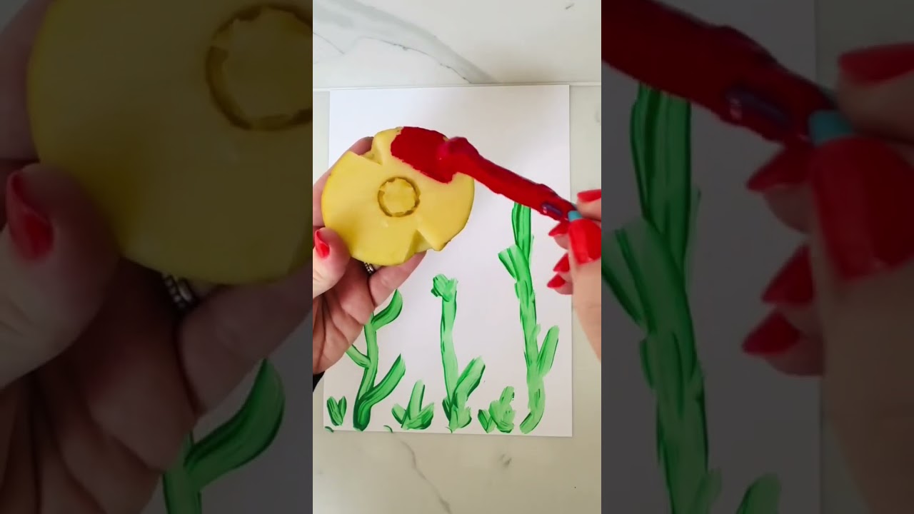 Easy Remembrance Day Poppy Craft with Potato Printing πΊπΈ