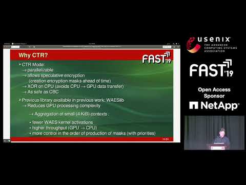 FAST '19 - Speculative Encryption on GPU Applied to Cryptographic File Systems
