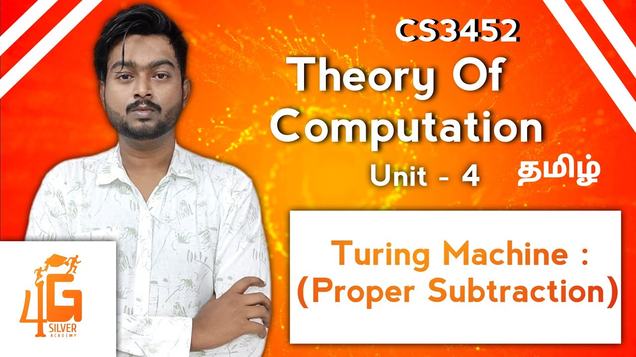 Turing Machine Proper Subtraction in Tamil | Theory of Computation in Tamil | CS3452 TOC in Tamil
