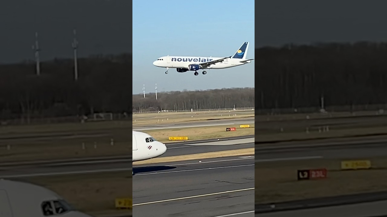 Nouvelair A320 Lands at Düsseldorf Airport ✈️