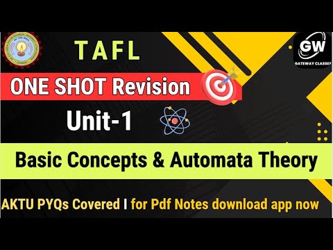 TAFL I UNIT-1 I One Shot Revision I Basic Concepts and Automata Theory I AKTU