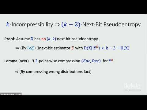 Incompressiblity and Next-Block Pseudoentropy