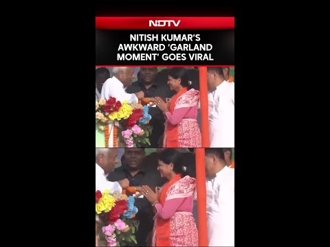 Bihar CM Nitish Kumar’s Viral Video Of Garlanding Woman Candidate Sparks Row