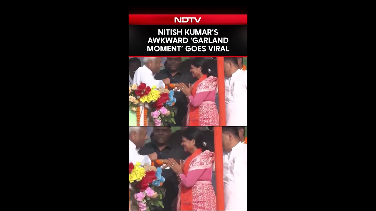 Bihar CM Nitish Kumar Faces Backlash Over Viral Video of Garlanding Woman Candidate