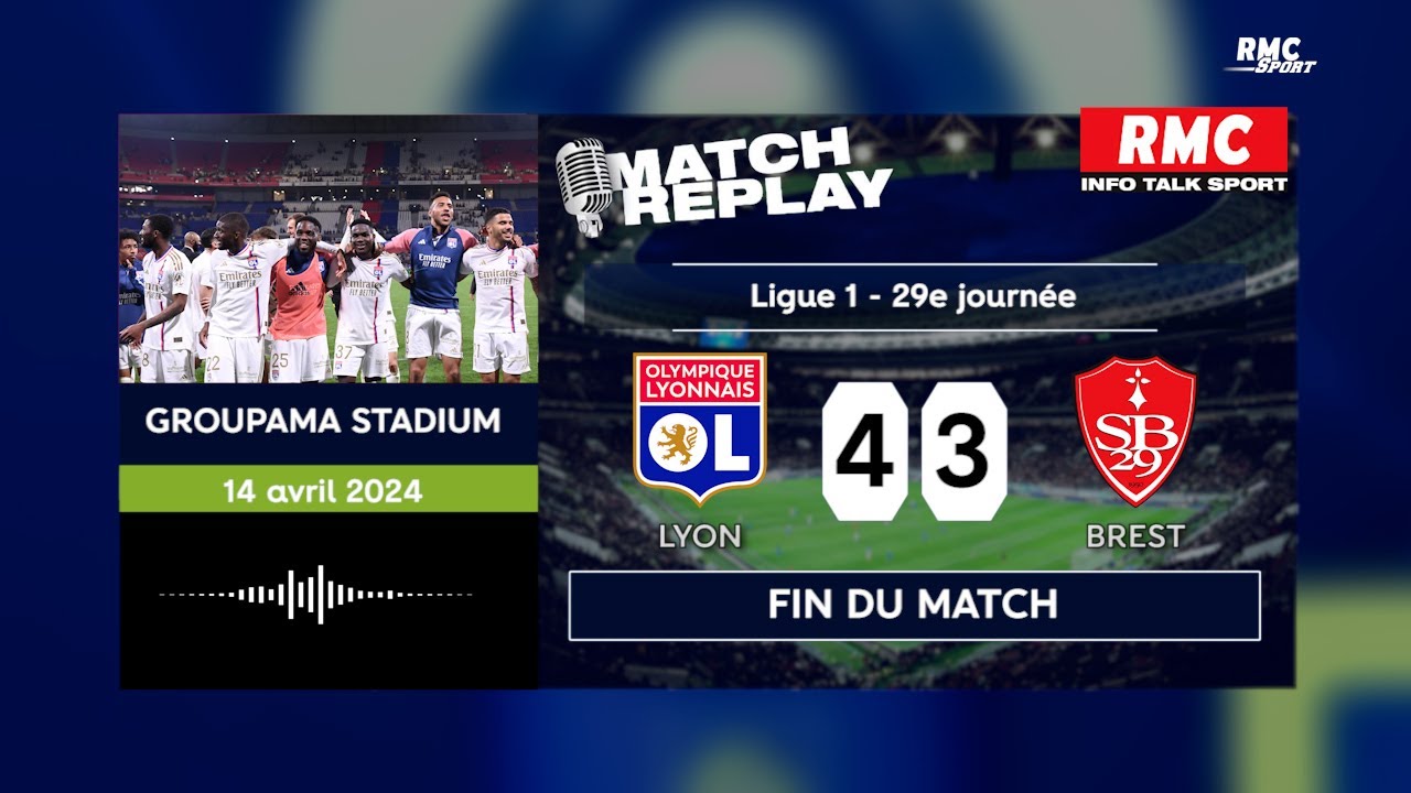 OL 4-3 Brest : Revivez le but spectaculaire avec les commentaires RMC ⚽