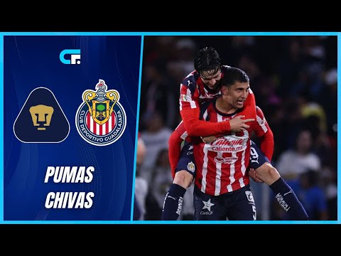 ✅ TRES GOLES y un PENAL ERRADO en la ÚLTIMA JUGADA: CHIVAS VENCIÓ 2-1 a PUMAS por la LIGA MX
