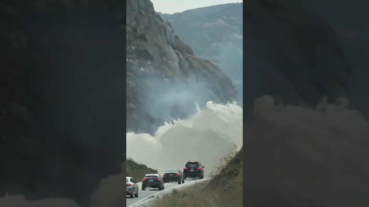 Massive Landslide Blocks Highway Amid Floodwaters 🚧