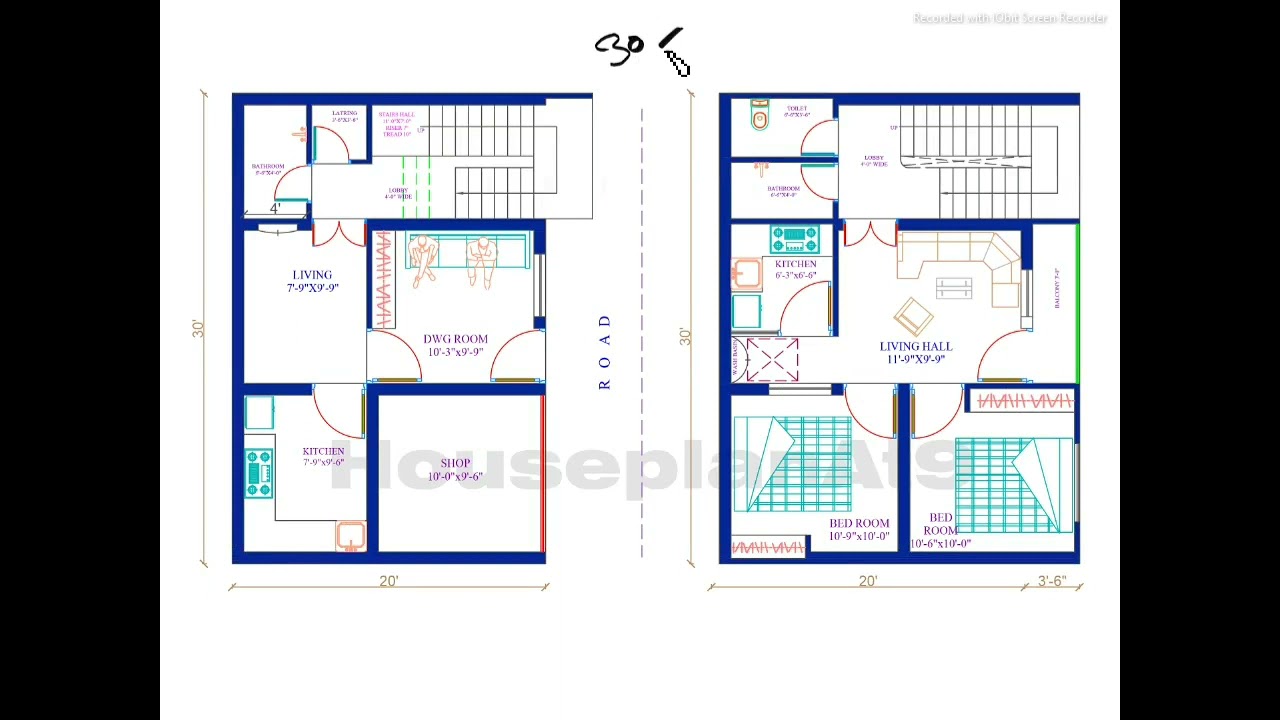 30x20 West-Facing Vastu House Plan 🏡