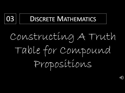 Discrete Math - 1.1.3 Constructing a Truth Table for Compound Propositions