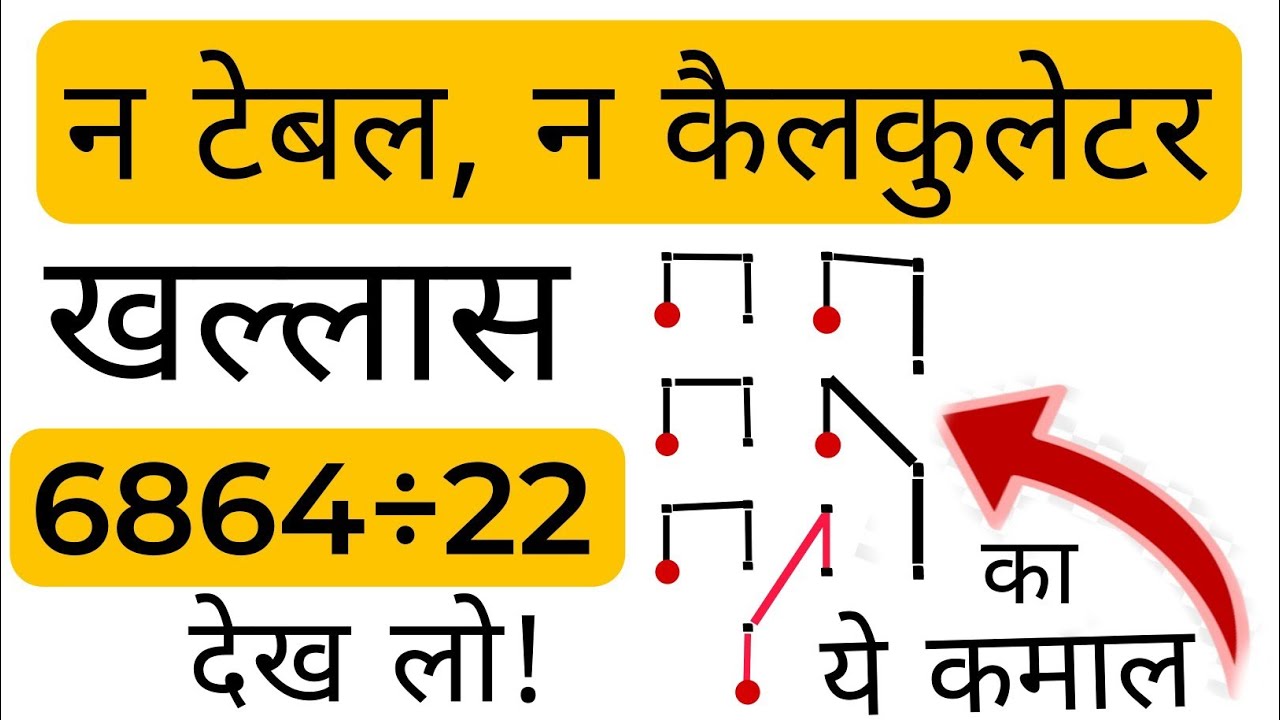 आसान वैदिक भाग विधि: टेबल व कैलकुलेटर बिना