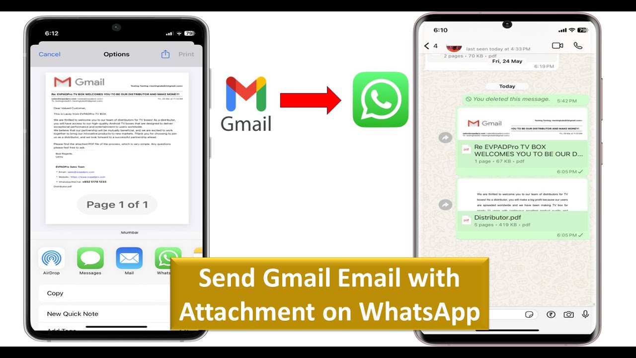 How to Send Gmail Email with Attachments via WhatsApp