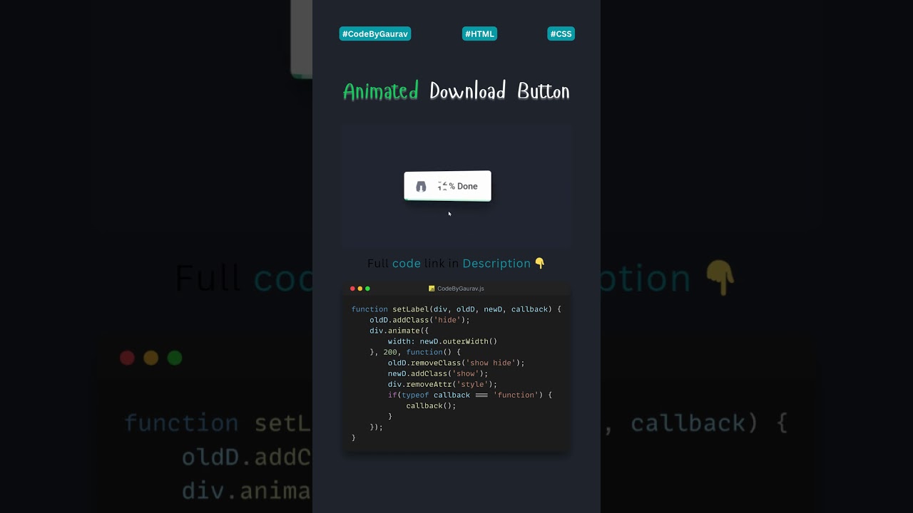 Animated Download Button for Website UI 🔽