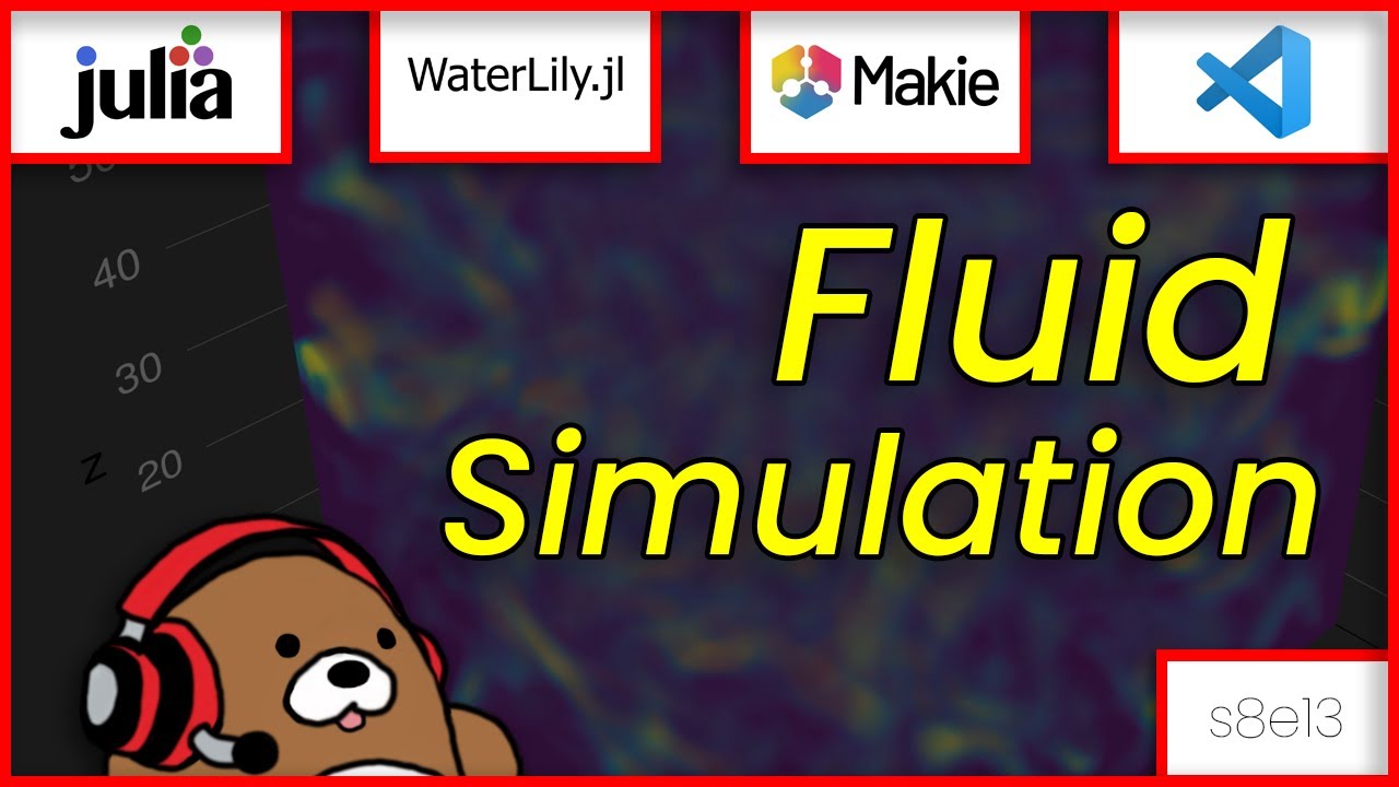 [08x13] Real-Time 3D Fluid Dynamics Simulation in Julia with Waterlily.jl, GLMakie.jl, and VS Code