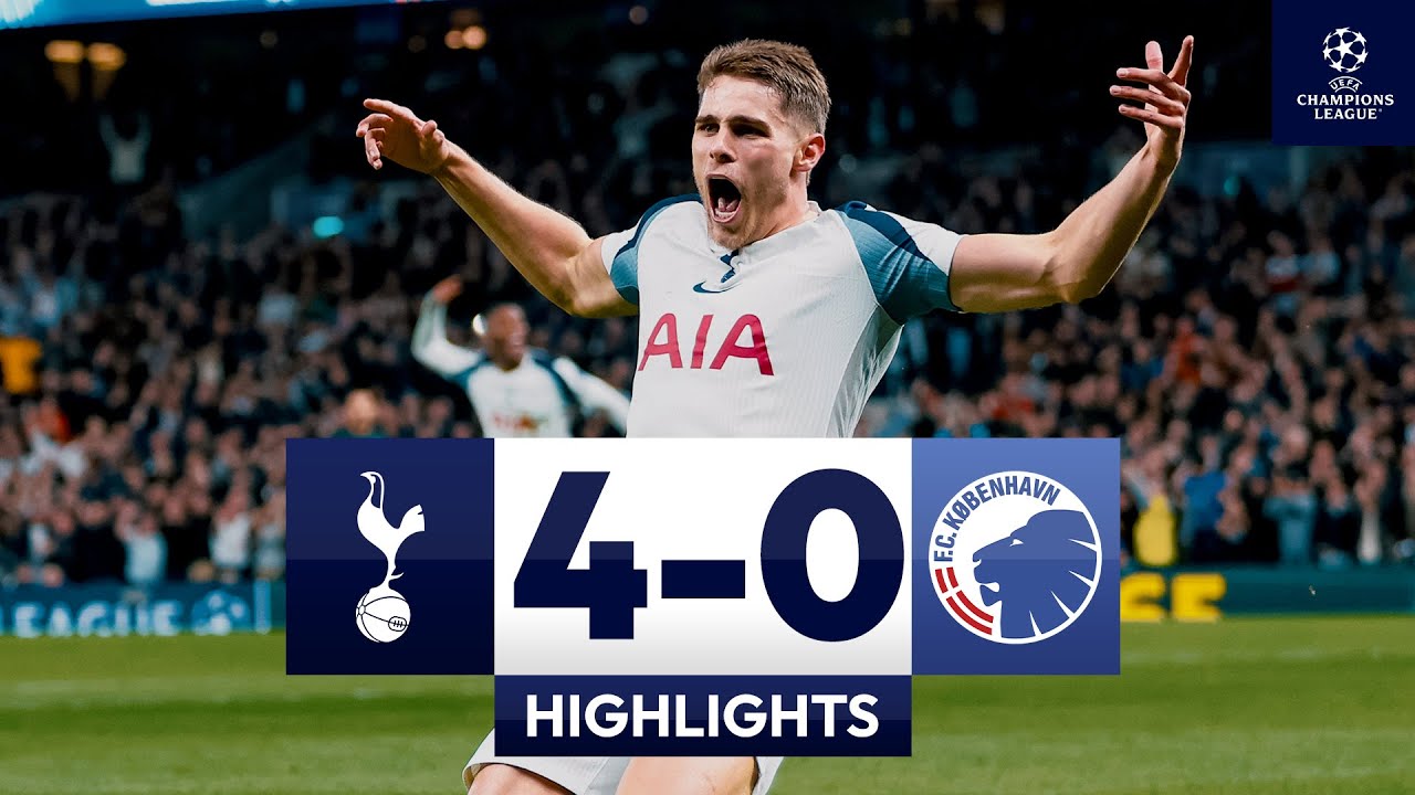 Micky van de Ven Scores Stunning Goal! ⚽ Spurs Dominate Copenhagen 4-0 | Champions League Highlights