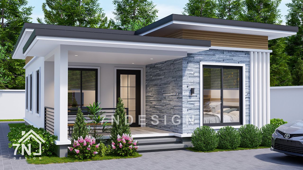 Modern 3-Bed Small House Plan (7x11m) 🏡