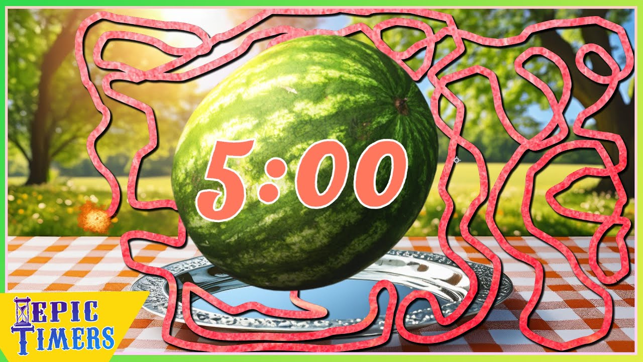 5 Fun 5-Min Watermelon Timer with Music 🍉