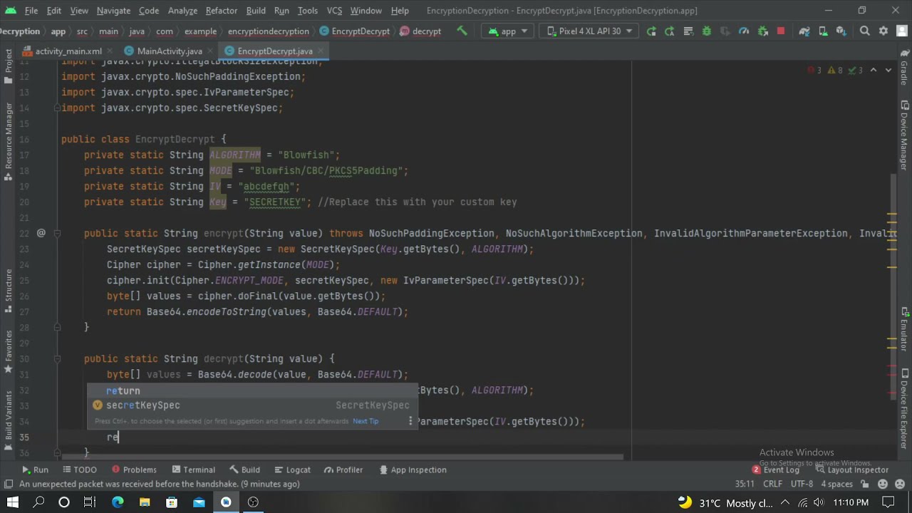 Guide to Encrypting and Decrypting Text in Android Studio with Java