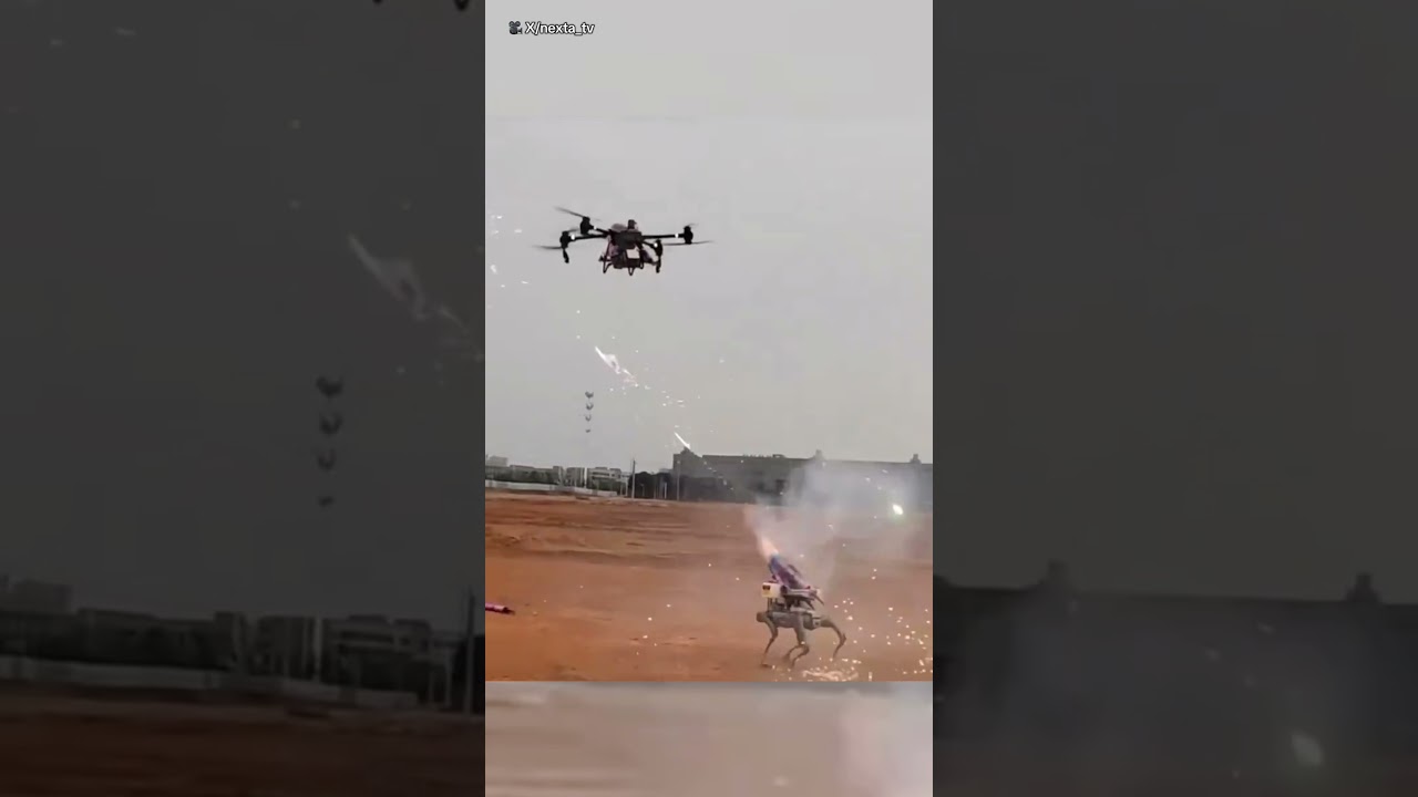 Drone vs Robot Dog: Viral Fight in China 🤖