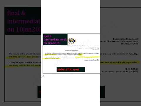 ICAI CA INTER &CA Final RESULT DATE OUT NOV2022/#viral #shorts #icai result nov 2022