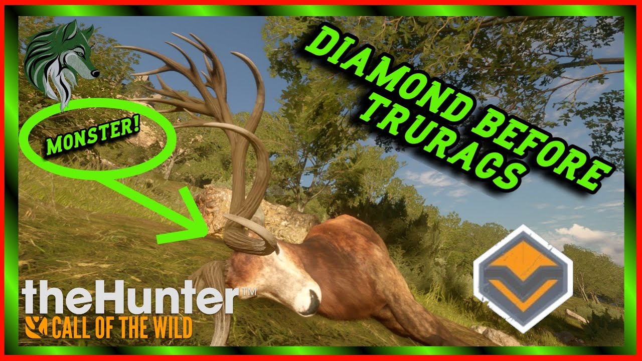 DIAMOND BIG RACK RED DEER BEFORE TRURACS (TRURED) + ALBINO AXIS! theHunter Call of the wild