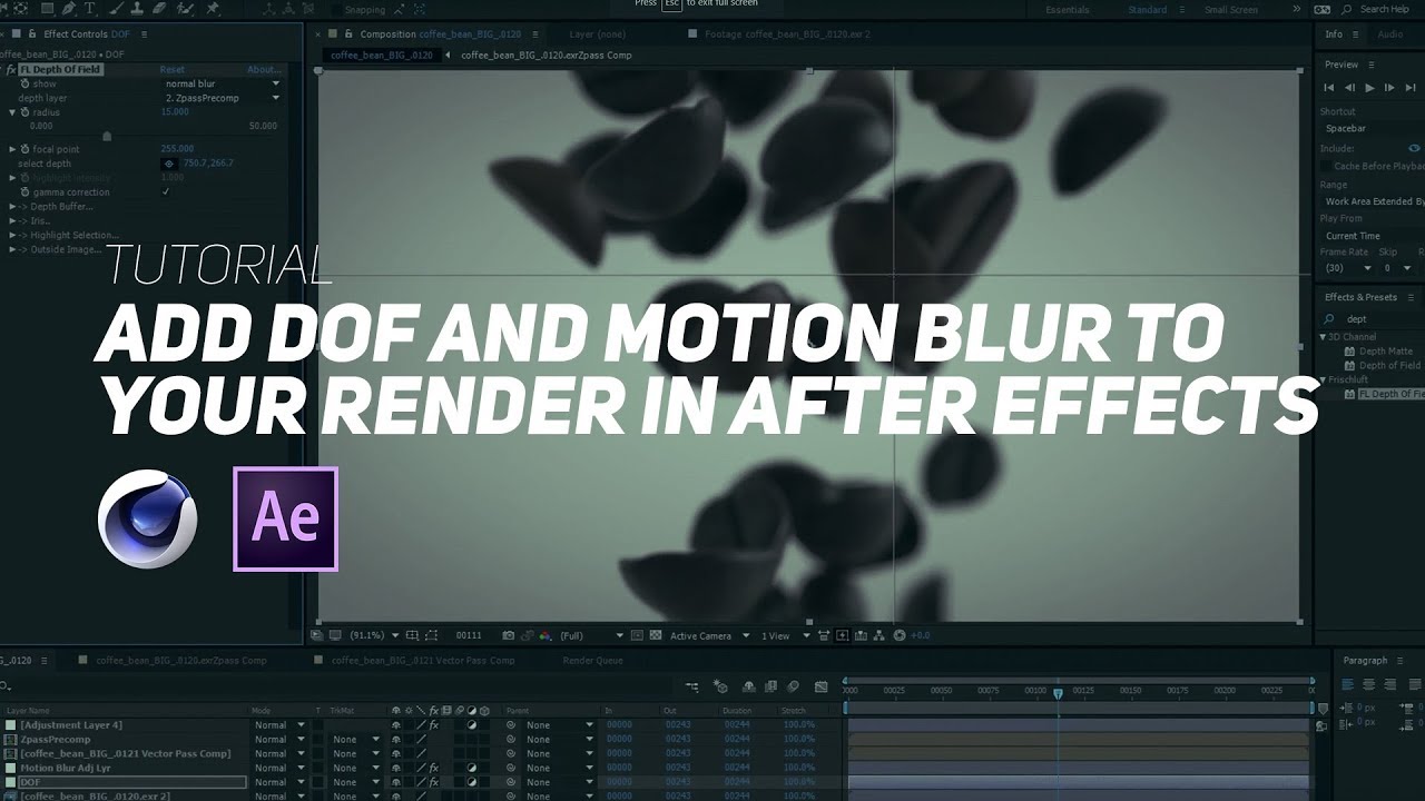 Enhance Your C4D Renders with DOF & Motion Blur Using After Effects 🎥
