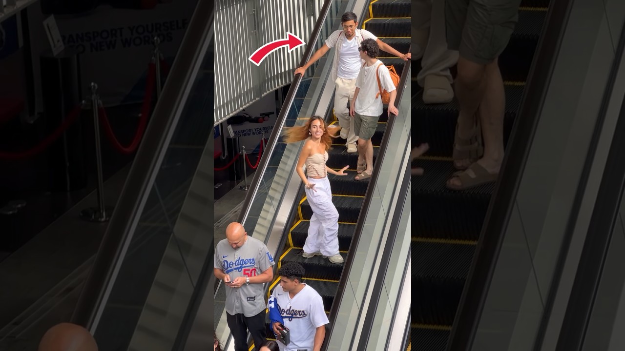 Dancing in Public π "Paint Town Red" on the Escalator | Andra Gogan