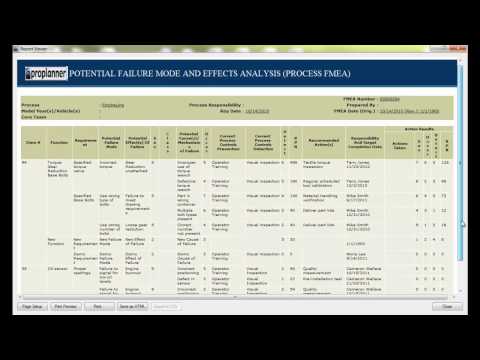Proplanner FMEAs and Control Plans