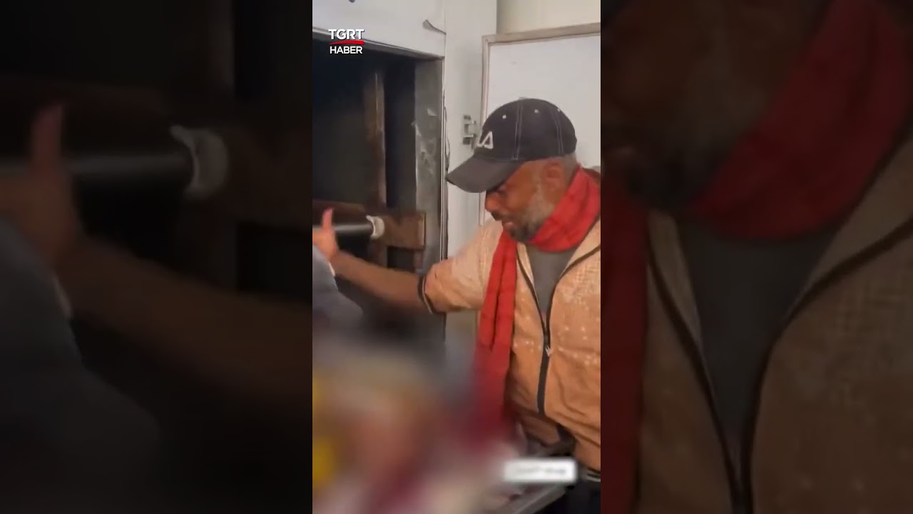 Filistinli Baba, İsrail Saldırısında Ölen Oğlunu Morgda Görüp Feryat Etti 😢