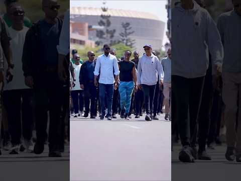 PRESIDENT KAGAME AND DIOMAYE FAYE TAKE PART IN CAR FREE DAY #sports #football #africa #kagamepaul