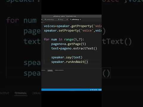 Audio Book using PYTHON || PDF reader #Shorts