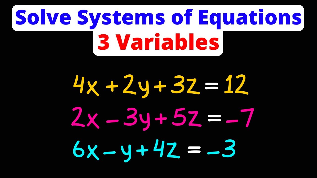 Solve 3-Variable Systems with Elimination ✖️