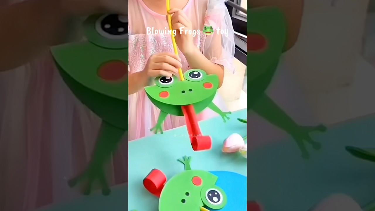 DIY Paper Blowing Frog πΈ | Easy Craft Tutorial
