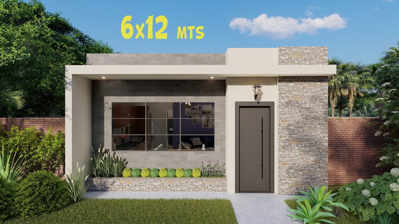 Plano de Casa de 6 x 12 metros | Planos de Casas Pequeñas 🏡