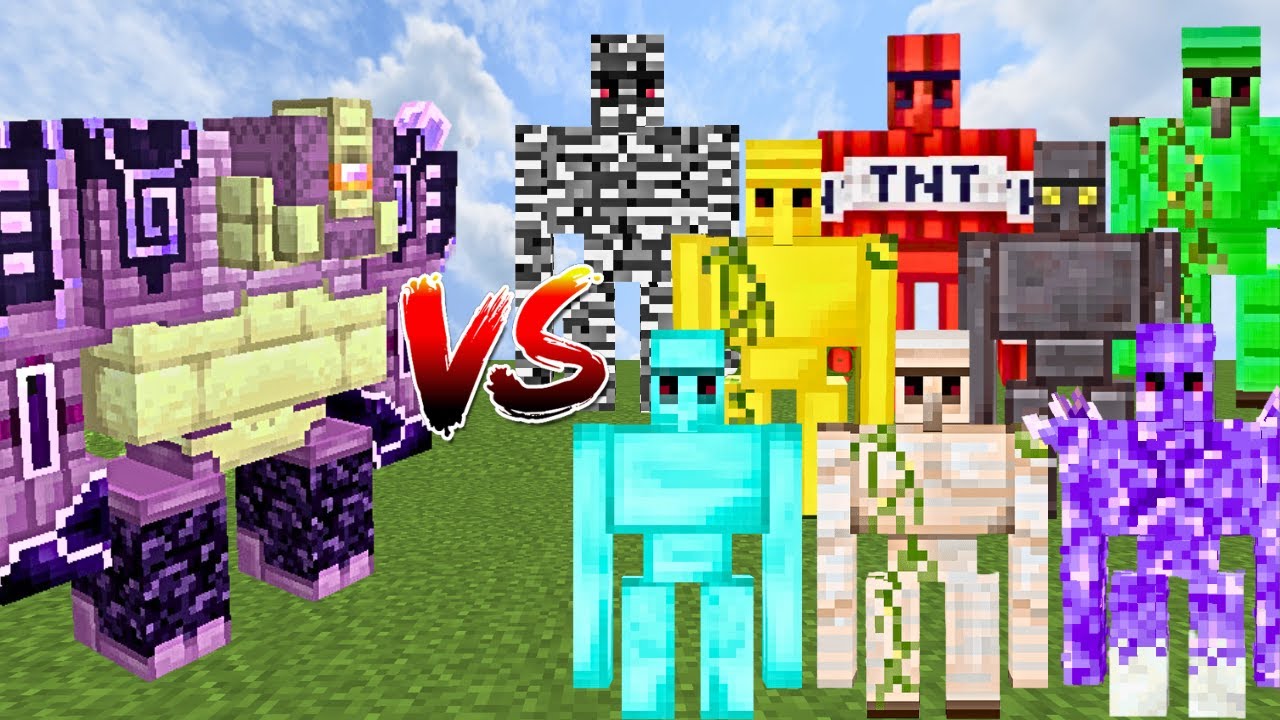 ENDER GUARDIAN vs All Golems | Minecraft Mob Battle