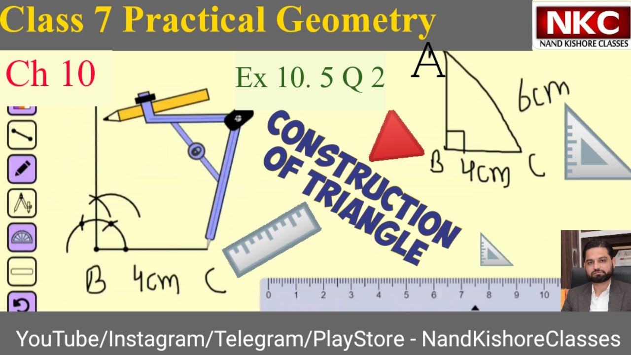 Constructing a Right-Angled Triangle with Given Dimensions - Class 7 Mathematics