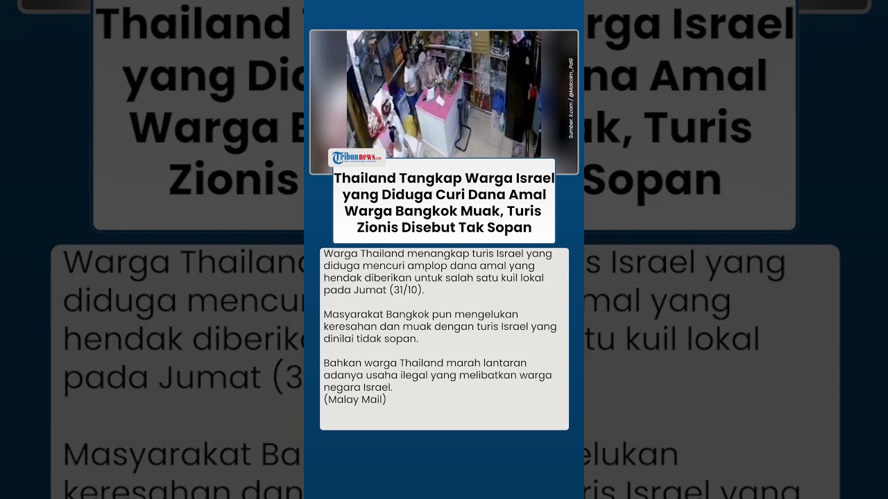 Thailand Tangkap Warga Israel Diduga Curi Dana Amal 🌐