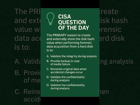 CISA Question of the Day | Forensic Hashing Explained ๐ | Audit & Security