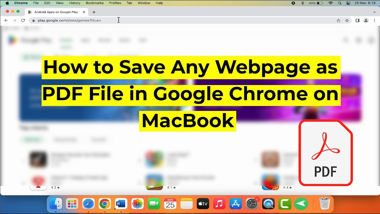 Save Webpage as PDF in Chrome on MacBook π