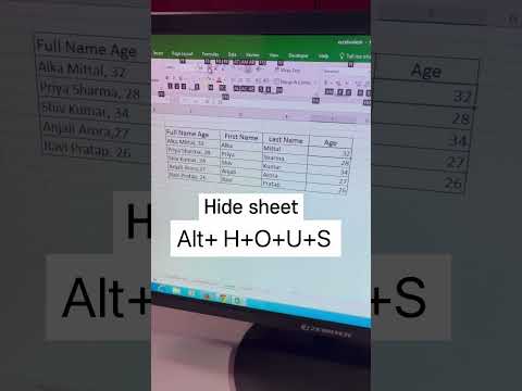 Hide and Unhide Sheet in Excel #excelwalesir #trick #tips #excel #ytvideosshort #shortvideo #hide