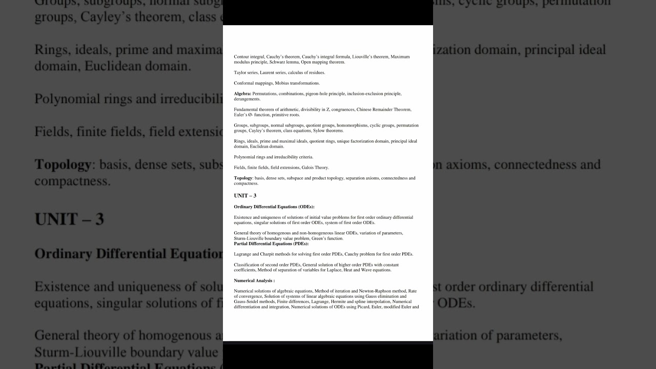 UGC CSIR NET Mathematics Syllabus Overview