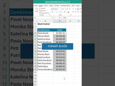 😉 Jak skrýt hodnoty v Excelu