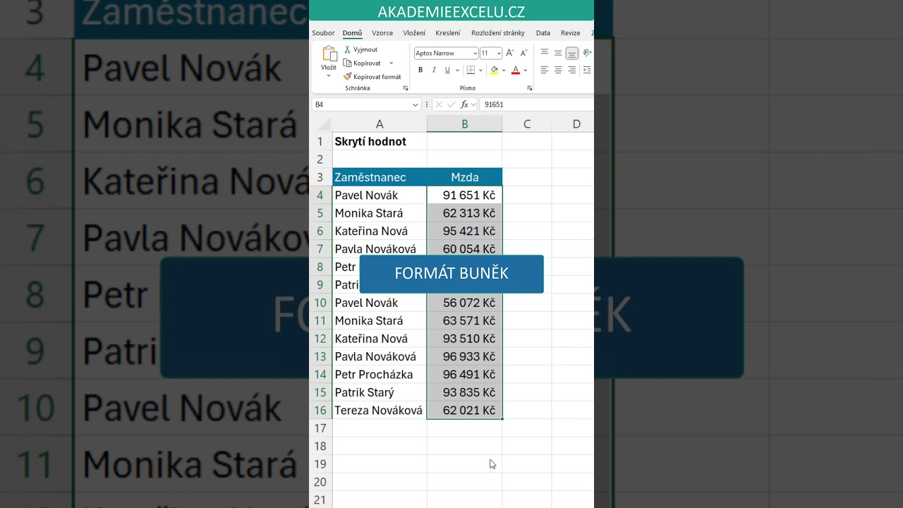 Jak snadno skrýt hodnoty v Excelu – Jednoduchý trik pro lepší přehled 📊