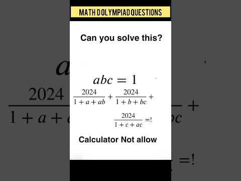 Math Olympiad questions | Algebra problems