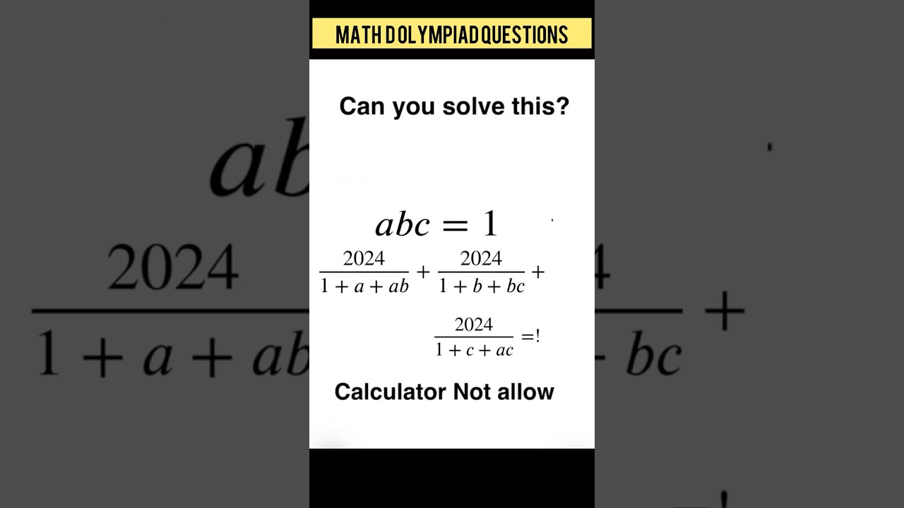 Challenging Algebra Problems for Math Olympiad 2024 🧮