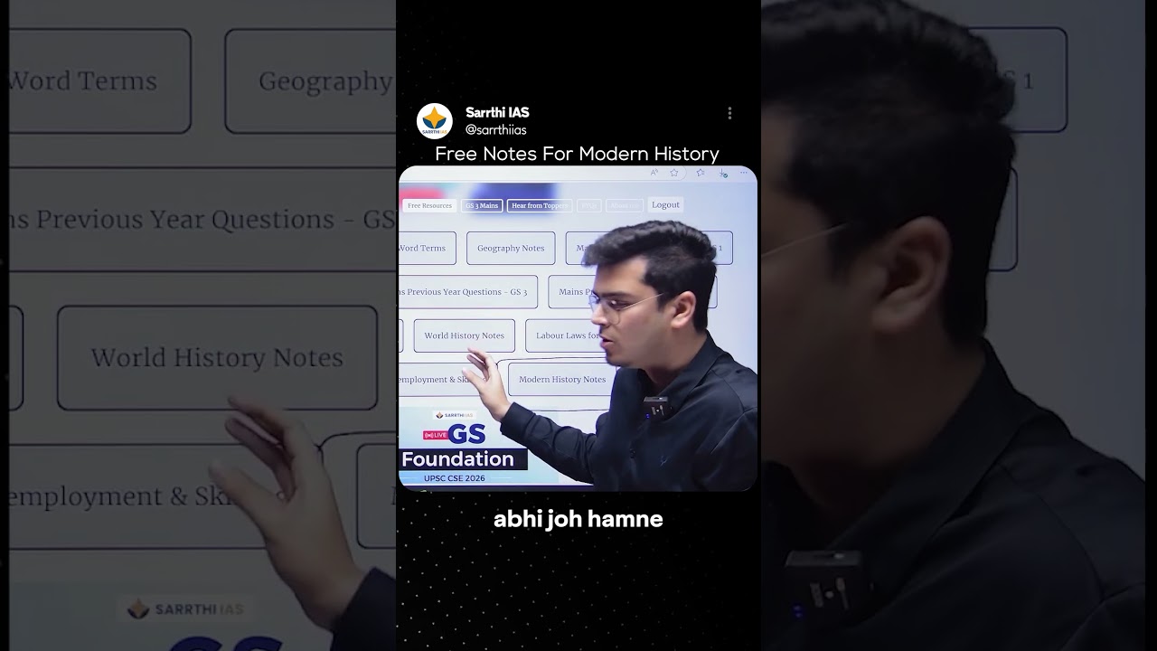 Free Modern History Notes by Sarrthi IAS