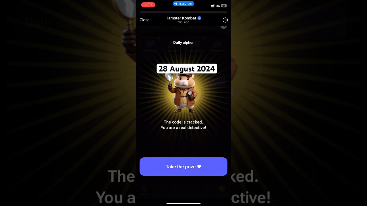 Hamster Kombat Daily Cipher Code - August 28 🐹 Unlock the Puzzle Now!