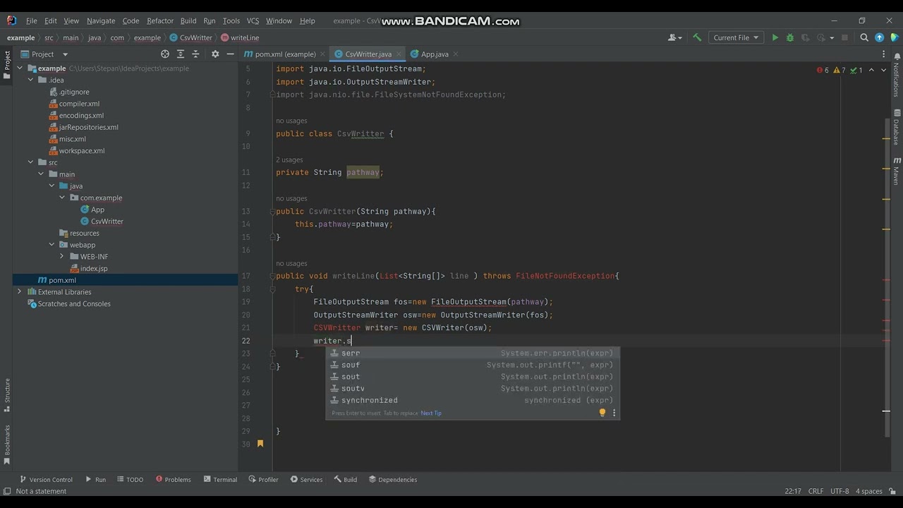 Java: Write CSV Files with OpenCSV in IDEs