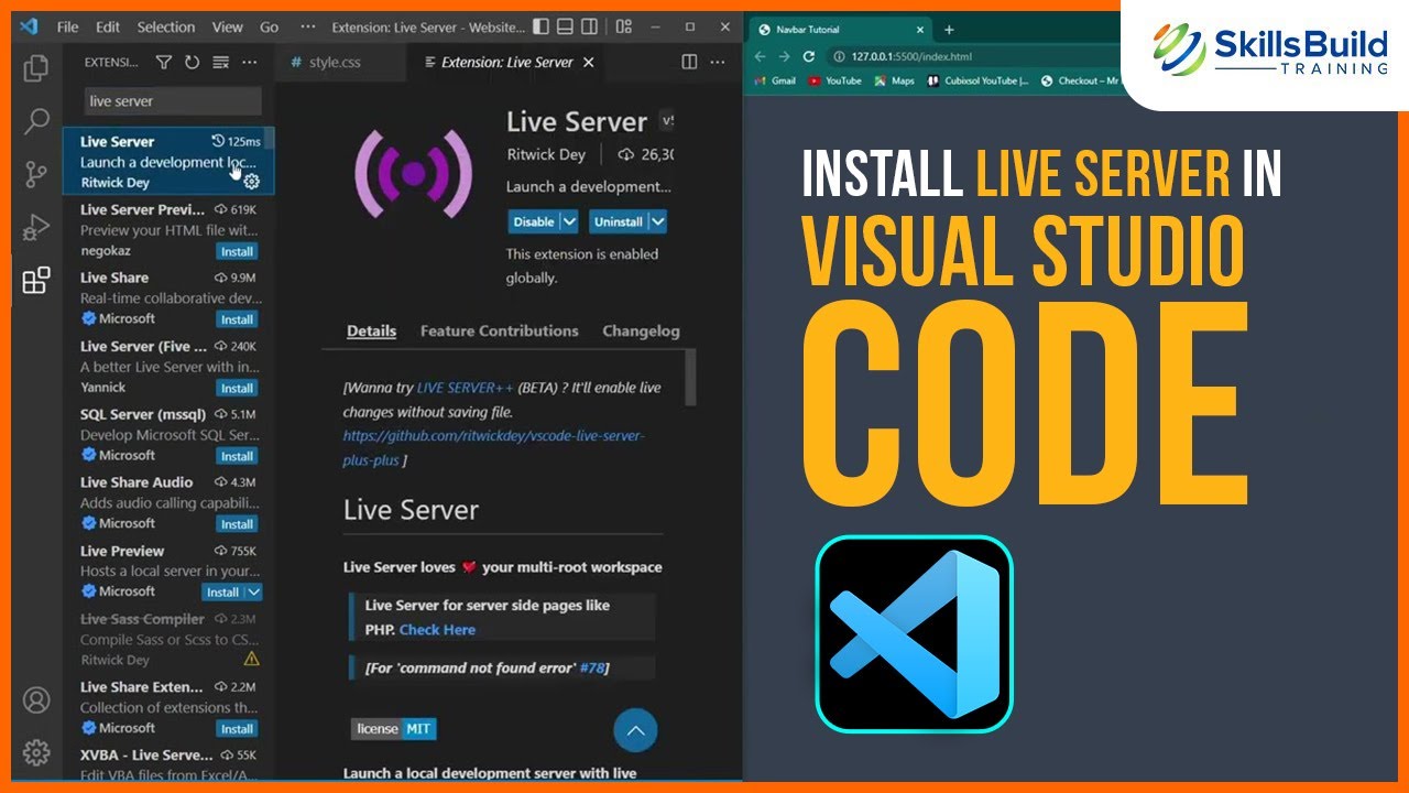 Install Live Server in VS Code for Real-Time Preview