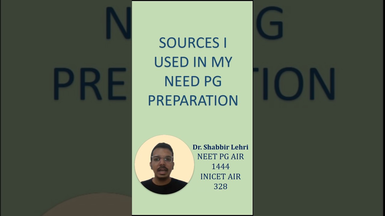 SOURCES I USED FOR NEET PG PREPARATION | INICET AIR 328 | NEETPG AIR 1444  #fmge #neetpg #inicet