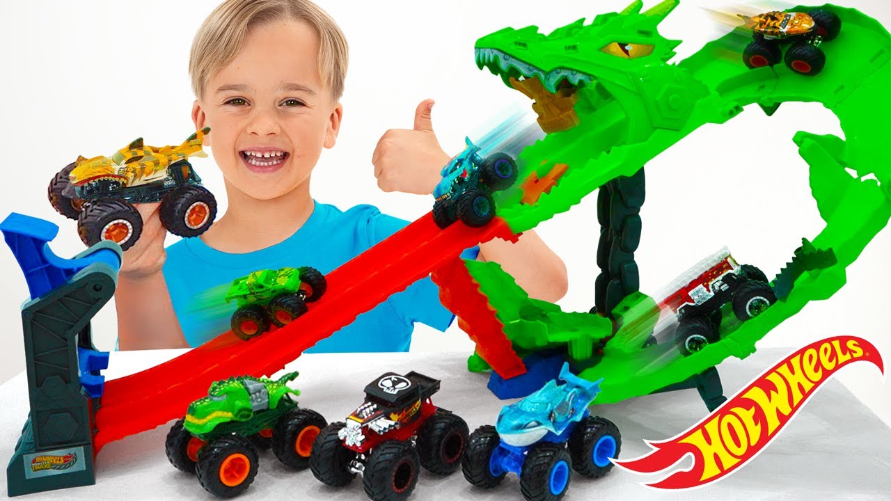 Monster Trucks Tubarões vs Dinossauros 🚗🦖
